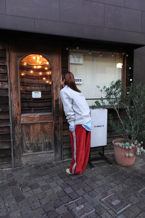 ベロアラインルーズパンツ